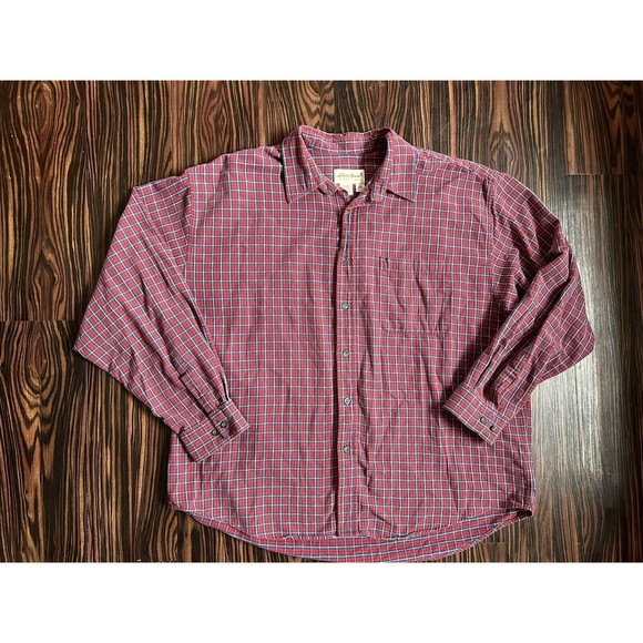 Vintage Eddie Bauer Shirt Mens XXL Flannel Long Sleeve Button Up - Picture 1 of 5